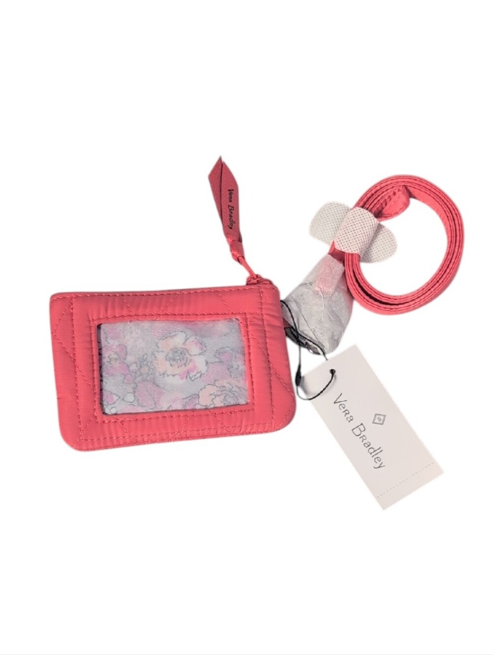 Vera Bradley Ultralight Zip ID & Lanyard in Blush Sienna